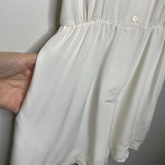 DEREK LAM Tuta Romper Women 4 Ivory Button Front NEW 100% Silk - Picture 7 of 15